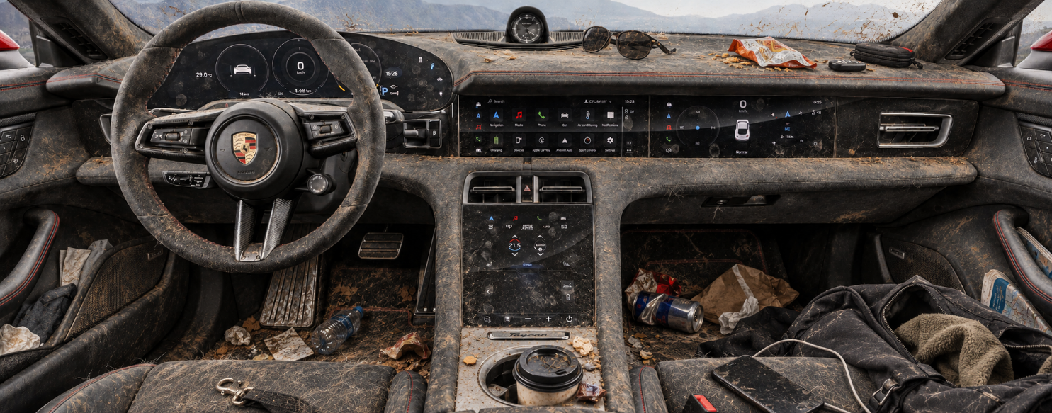Dirty vehicle interior